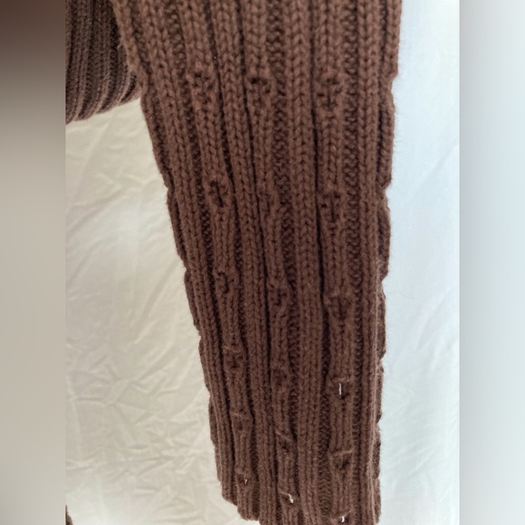 Vertical Design brown double zip knit jacket sweater rib knit construction ☆♡☆♥︎ - Picture 7 of 9